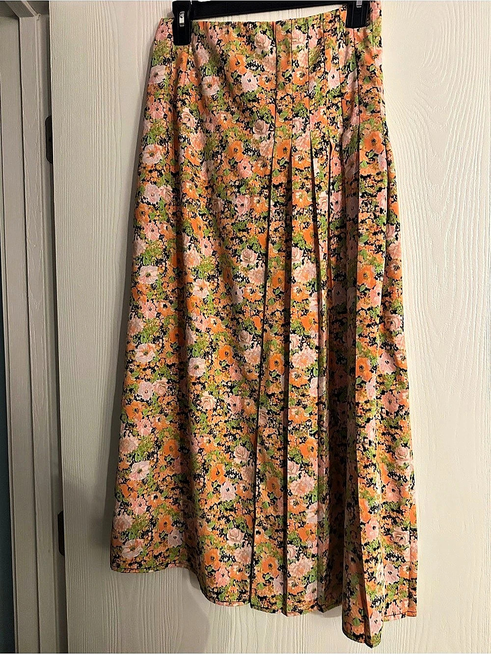 Open Edit Floral Maxi Skirt in Orange & Pink Size Small Like New